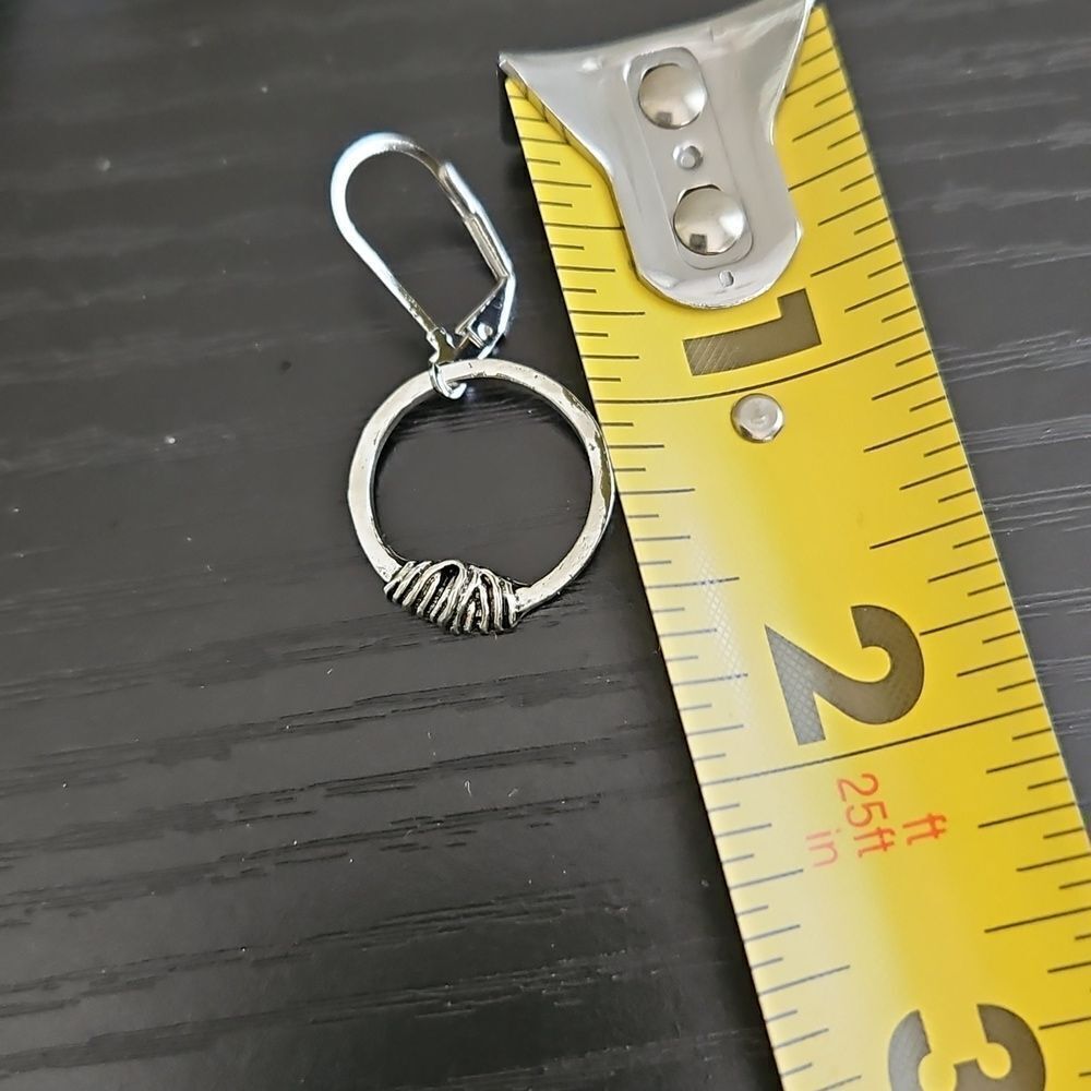 NWOT Silver Hoop Earrings - Picture 3 of 4